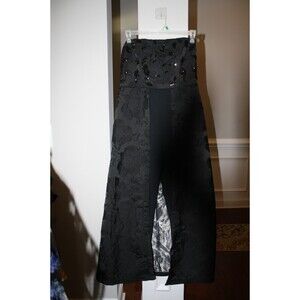 Venus Black Strapless Jumpsuit w/Sequined Bodice & Patterned Skirt